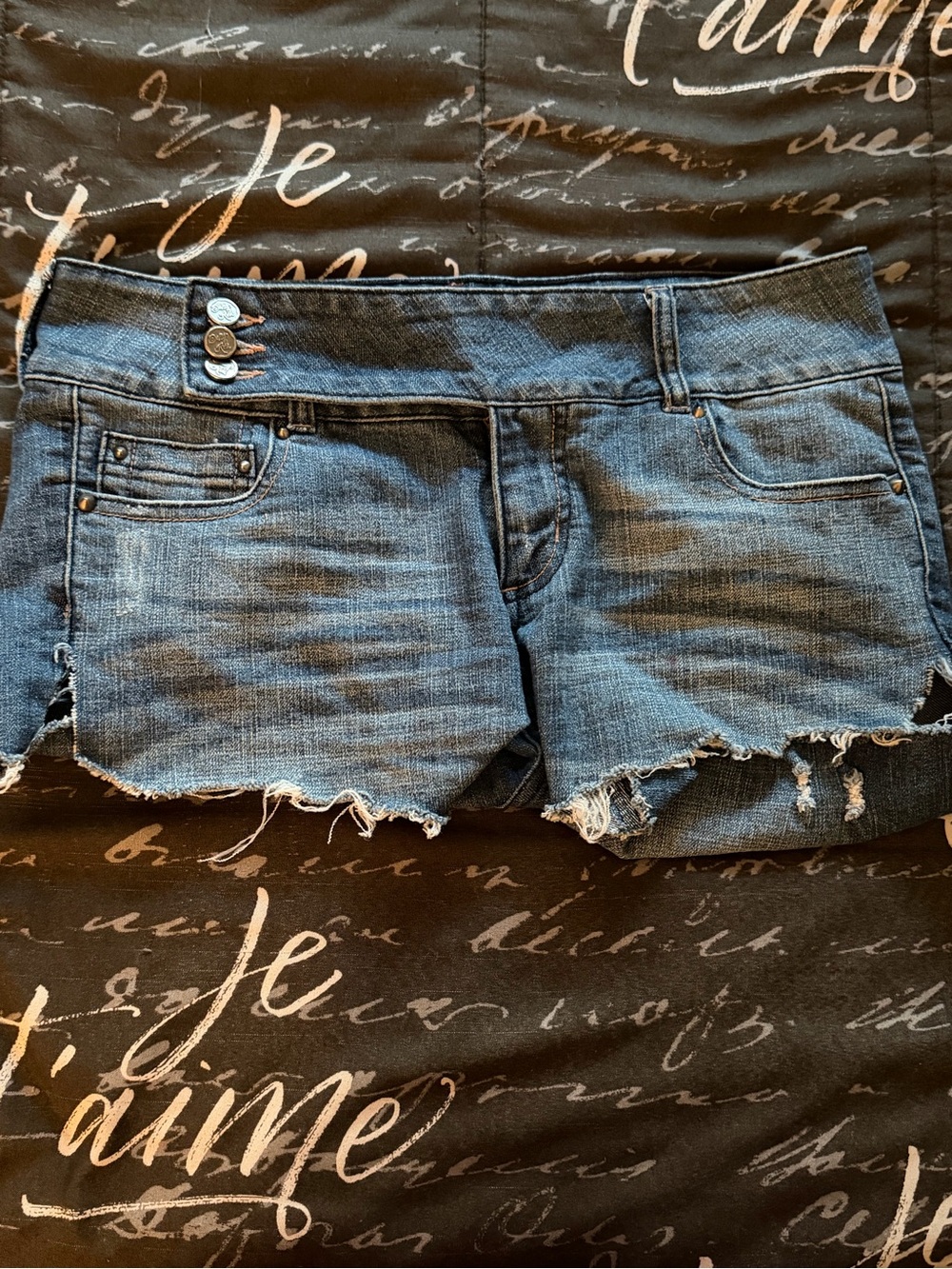 Indigo Rein Distressed Denim Cutoff Shorts - Blue